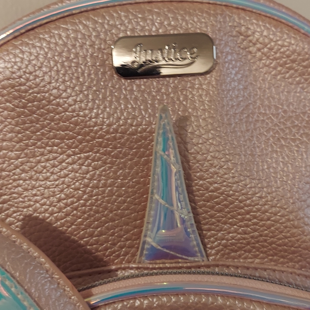 Justice Unicorn Backpack NWOT with Pom Pom "A" front, with attachable pouch. - Picture 4 of 11